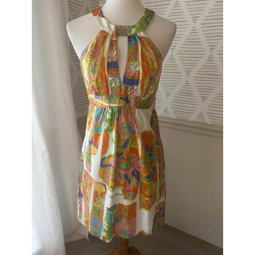 Trina Turk Women’s Size 4 Small Trina Silk Halter Neck Dress - Picture 2 of 10
